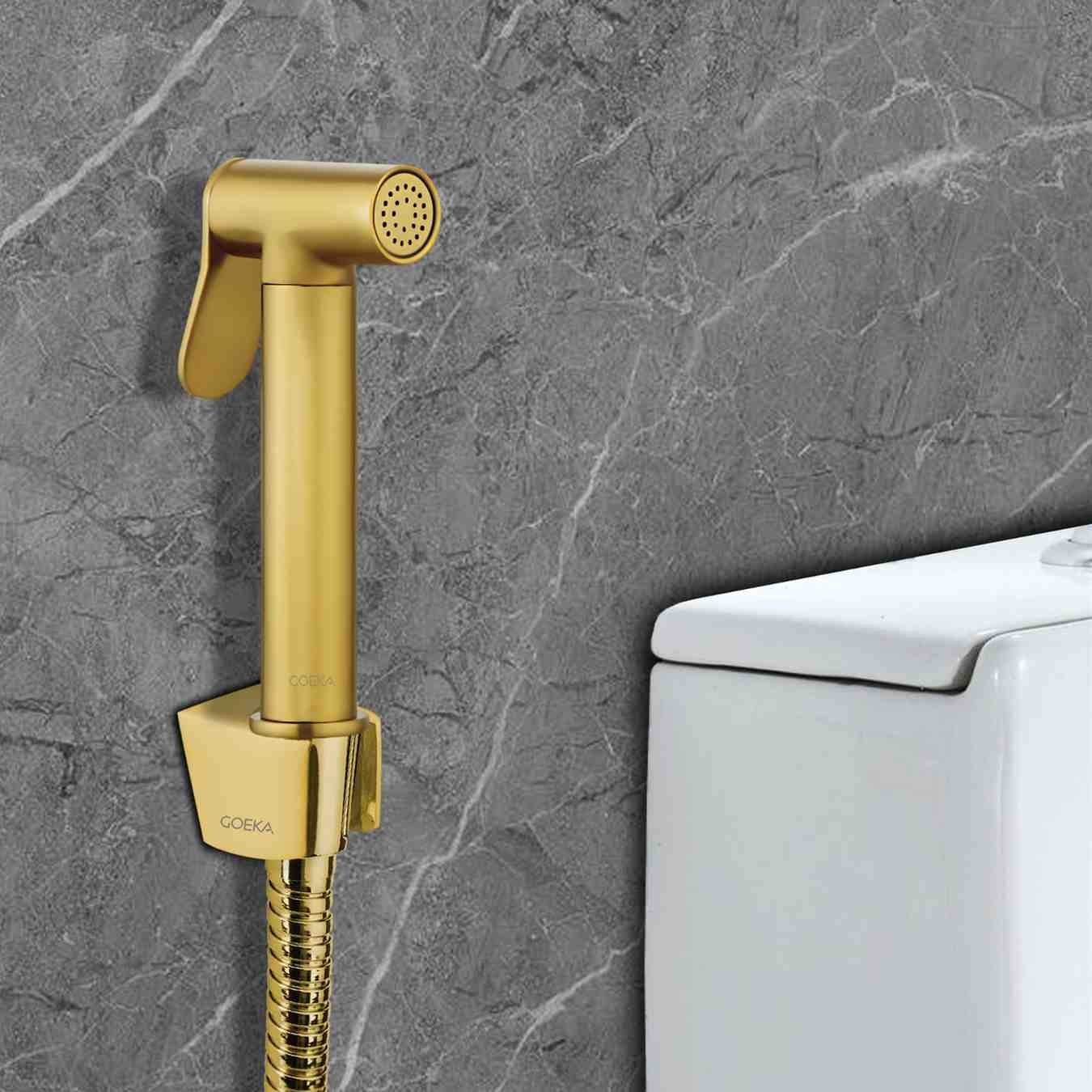 Luxury brass health faucet with brush gold finish