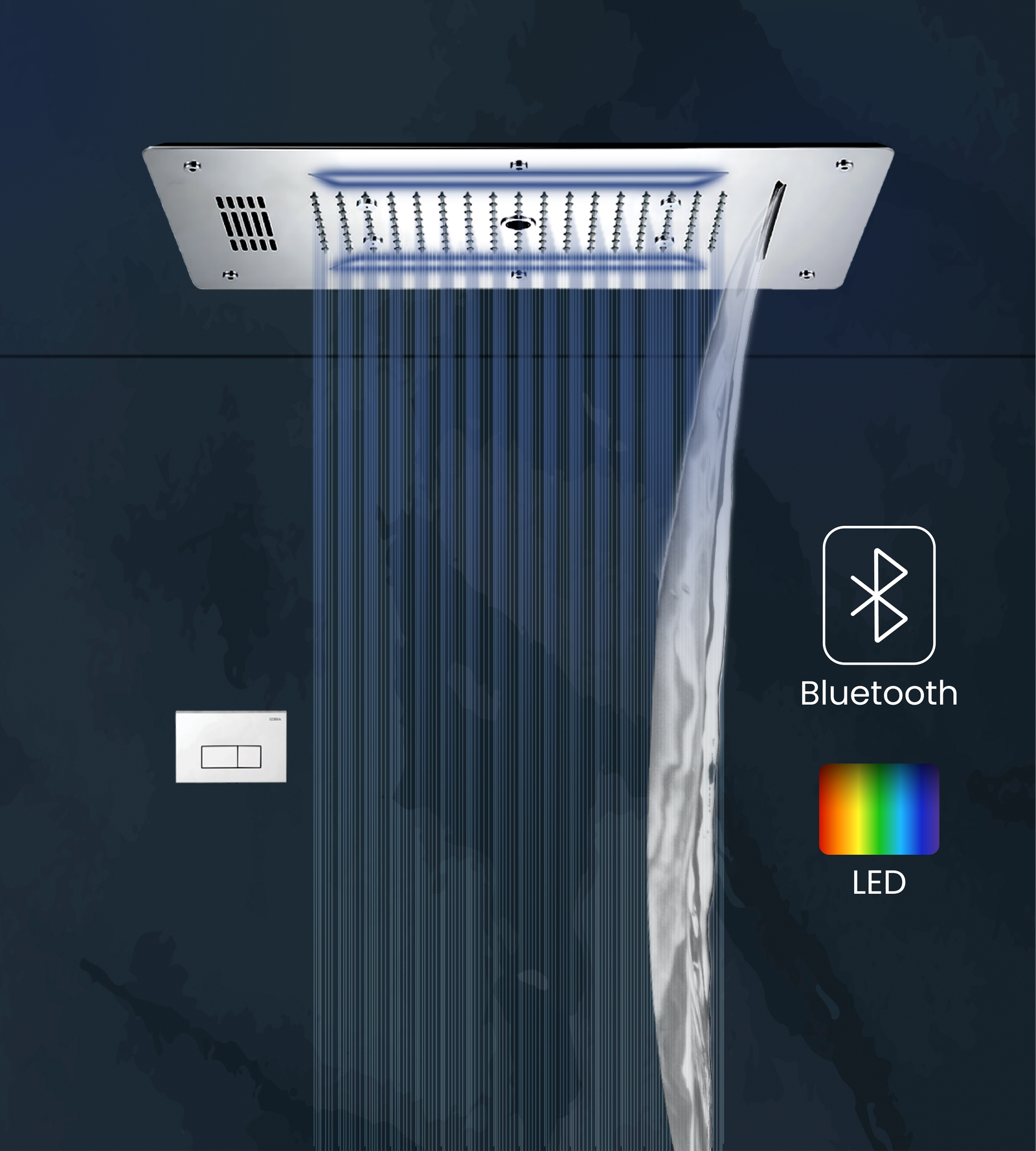 Luxury ceiling-mounted rain shower head for modern bathrooms