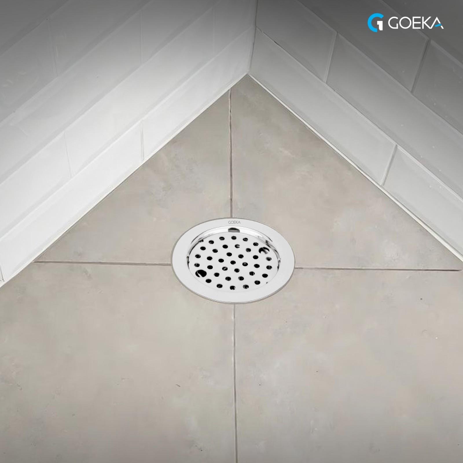 GOEKA Lock Grating Round SS 304 bathroom floor drain with anti cockroach jali