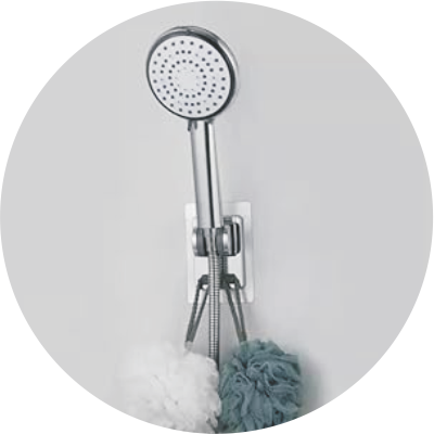 GOEKA Adjustable Shower Hook | Dual Loofah Holder | Angle Adjustable | Self Adhesive | No Drilling Needed - Image 2