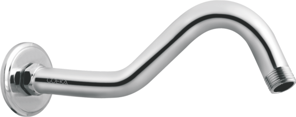 GOEKA 15 Inch SS 304 ‘J’ Type Shower Arm | Extended Curved Shower Arm | Stainless Steel | Durable & Sleek