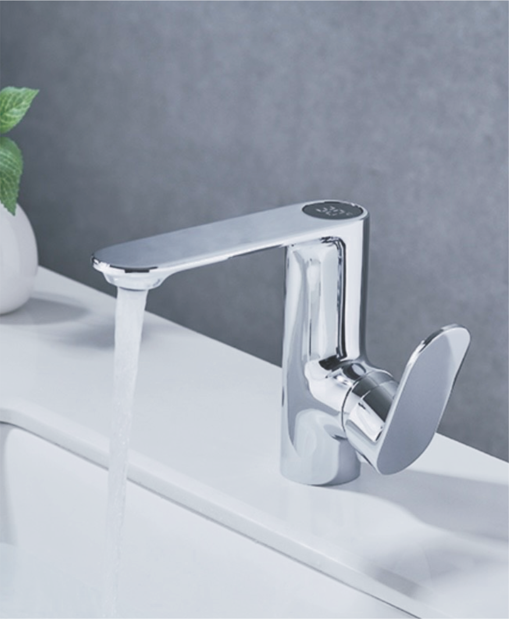 Single Lever Basin Mixer with LED Temperature Display  SL-3035