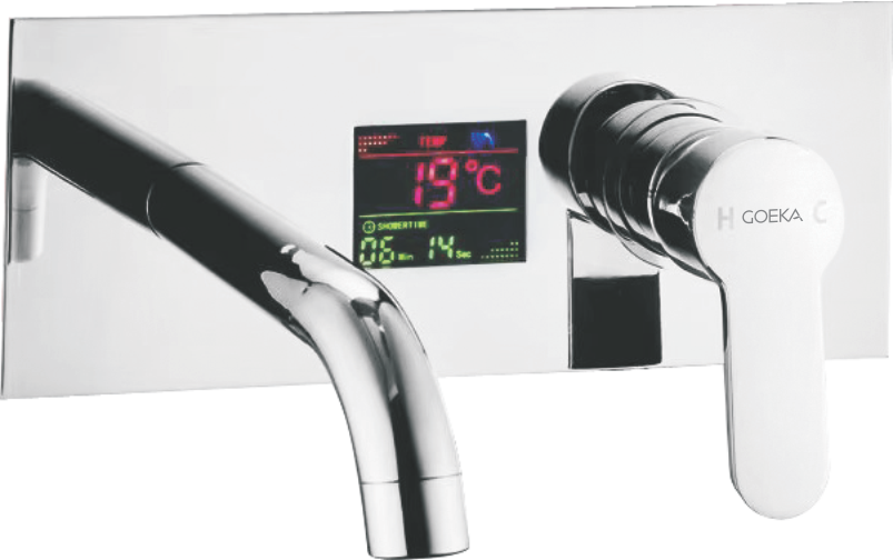 Single Lever Basin Mixer Wall Mounted with LED Temperature Display  SL-321T