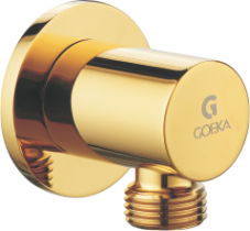 GOEKA Gold Shower Wall Outlet | Premium Brass Water Outlet for Hand Showers | Gloss Finish | Leak Proof & Stylish
