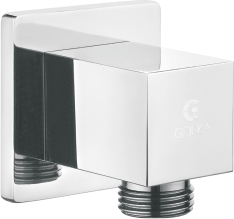 GOEKA Chrome Shower Wall Outlet | Brass Connector for Hand Shower | Mirror Finish | Compact & Secure Fit