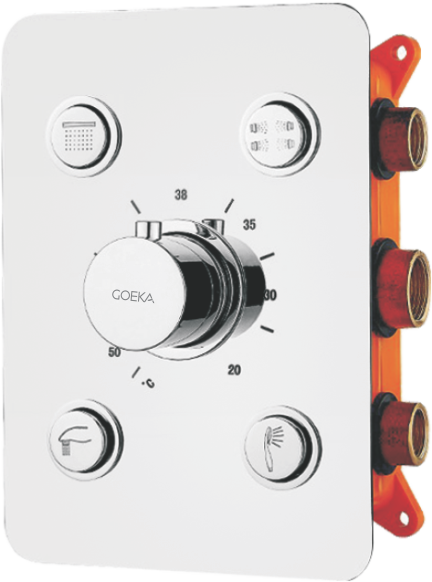 4 Outlet Thermostatic Diverter 2 inlet Hot & Cold TDC-07 C