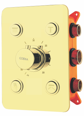 4 Outlet Thermostatic Diverter 2 inlet Hot & Cold TDC-07 G