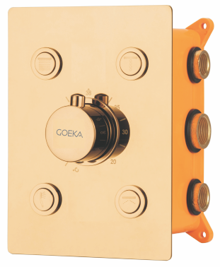 4 Outlet Thermostatic Diverter 2 inlet Hot & Cold TDC-07 RG