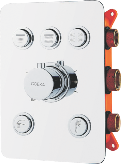 5 Outlet Thermostatic Diverter 2 inlet Hot & Cold TDC-08C