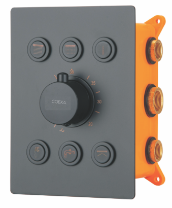 6 Outlet Thermostatic Diverter 2 inlet Hot & Cold TDC-09 G