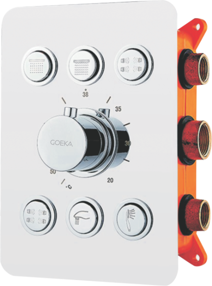 6 Outlet Thermostatic Diverter 2 inlet Hot & Cold TDC-09 C