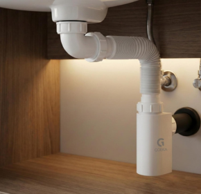 ABS Bottle Trap with Expandable Pipe | Height Adjustable Waste Outlet Pipe for Bathroom, Wash Basin & Kitchen Sink | Modern White ABS Body | Anti-Leak & Durable (Bottle Trap Only)