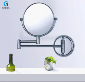 3X Magnifying Bathroom Mirror with Adjustable Wall Mount Bracket | Round 8 Inch Silver Frame | Small Mirror for Travel, Makeup, Desk, Bag, & Decoration