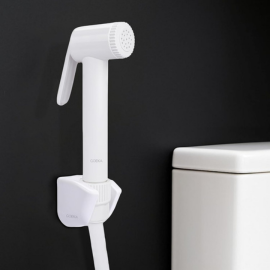 health faucet gun with ptmt hose and hook in white color