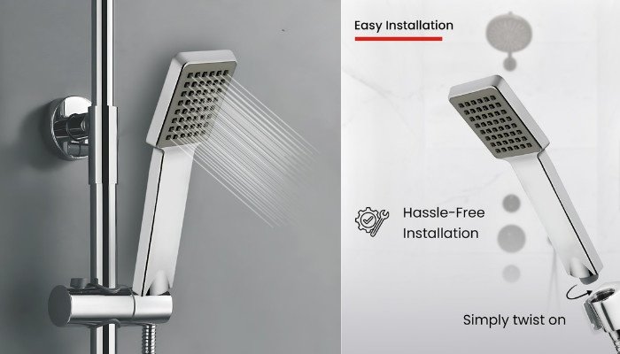 square hand shower